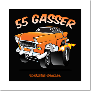 55 Gasser Cartoon Car Toon Posters and Art